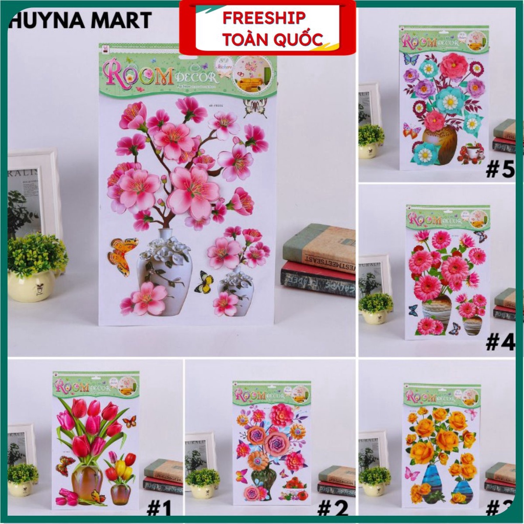 Tranh Dán Tường 3D Hoa Nổi Trang Trí Phòng Khách Room Decor .