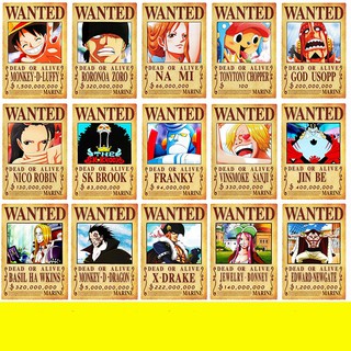 (Phần 1) Ảnh poster  truy nã One Piece Đảo hải tặc 42 cm x 29 cm - Áp phích Wanted One piece