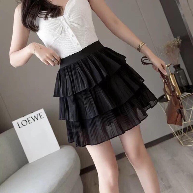 Chân váy 3 tầng ngắn voan xoè siêu xinh xắn