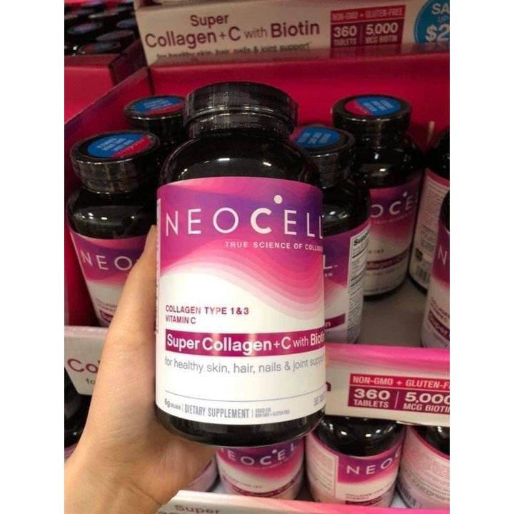 Viên Uống Super Collagen Neocell +C 6000 Mg type 1 - 3 Colagen Neocell Neo cell 360 và 250 viên