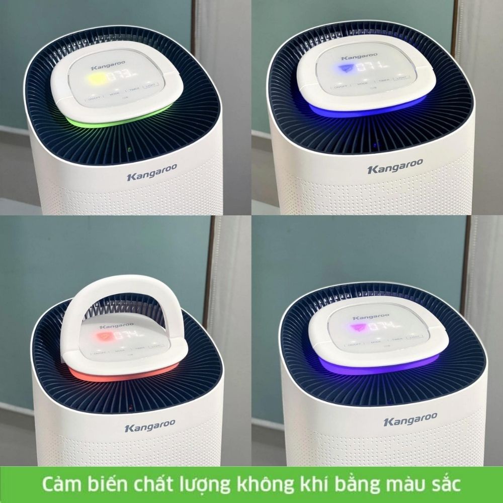 Máy lọc không khí gia đình Kangaroo KG50AP Loại bỏ 99% bụi mịn với 6 cấp lọc dùng lõi lọc HEPA , công nghệ UV , Ion âm
