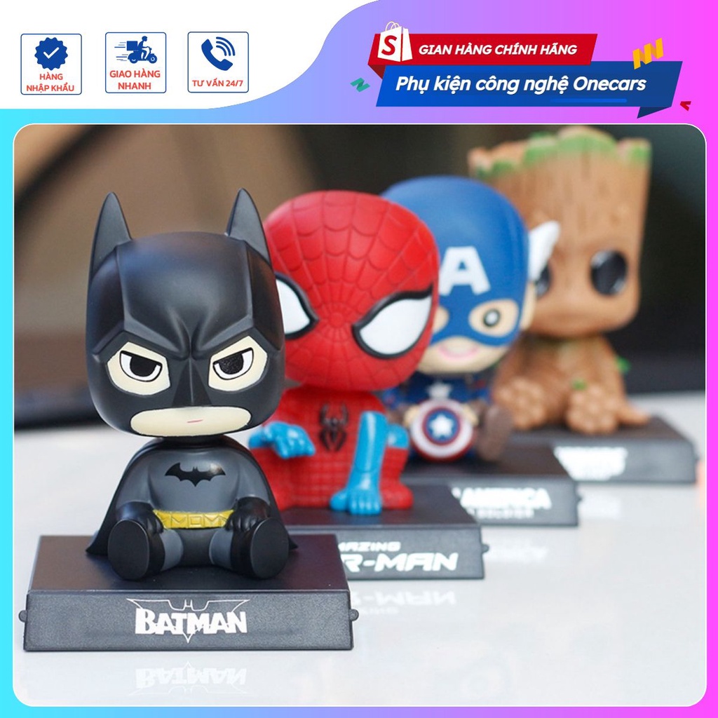 Trang trí góc làm việc taplo ô tô mô hình chibi siêu anh hùng dễ thương