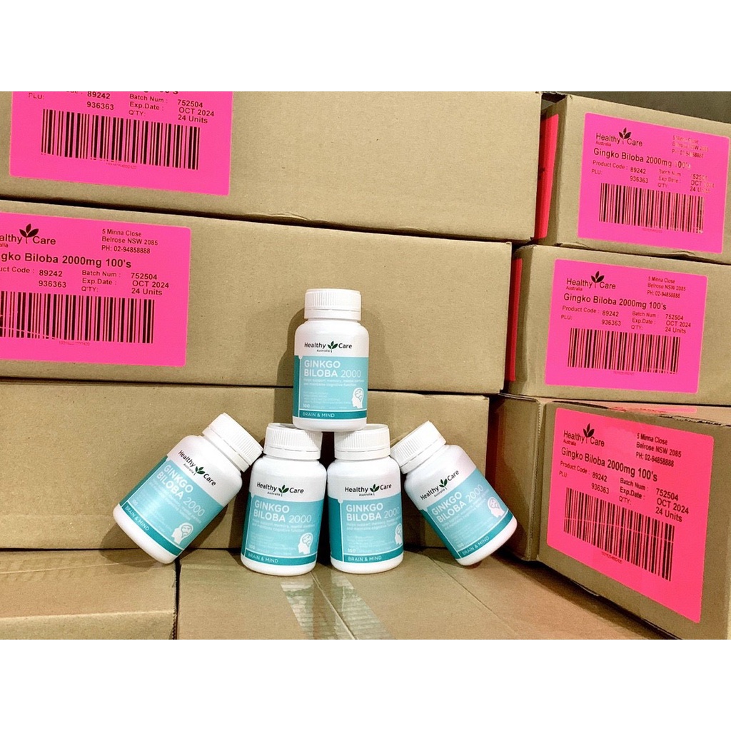 Viên uống bổ não Ginkgo Biloba 2000 nội địa Úc 100 viên date xa