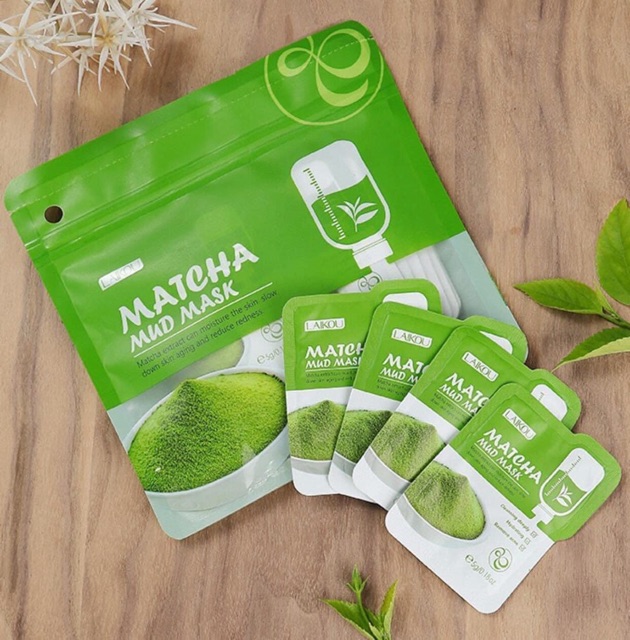 Mặt nạ bùn Trà xanh matcha Laikou làm sạch sâu kiểm soát dầu loai bỏ mụn đầu đen (5g*12 gói ) | Thế Giới Skin Care