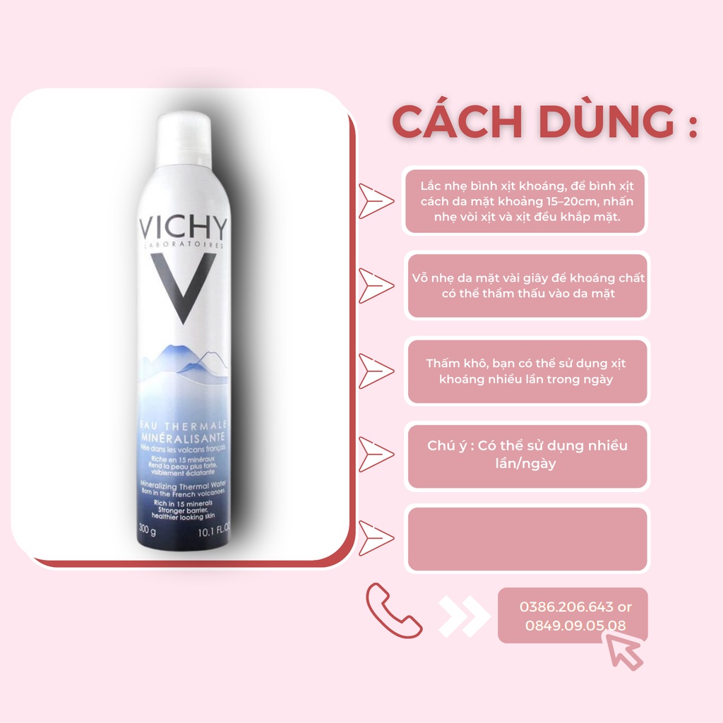 Xịt Khoáng Dưỡng Da Vichy Mineralizing Thermal Water 50ml, 150ml, 300ml XK1131