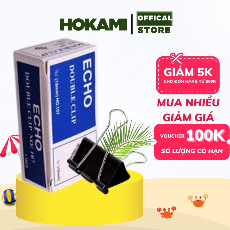 Kẹp sắt đen - Kẹp tài liệu các cỡ 15mm, 19mm, 25mm, 32mm, 41mm, 51mm - hàng văn phòng phẩm - HOKAMI STORE