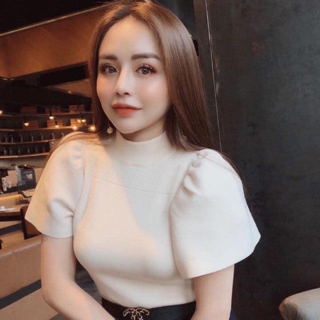 Áo len tay cộc tay phồng siêu hot