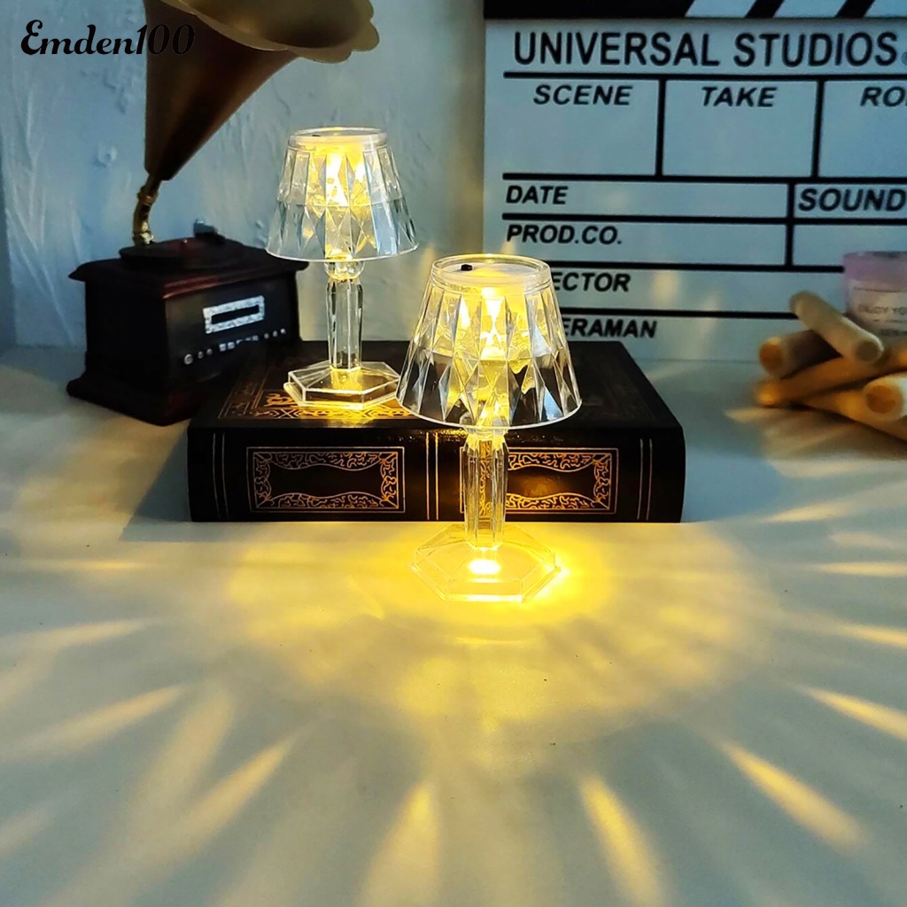 [EMDN] Đèn Ngủ LED Pha Lê Để Bàn Ánh Sáng Ban Đêm Dịch Vụ Dài