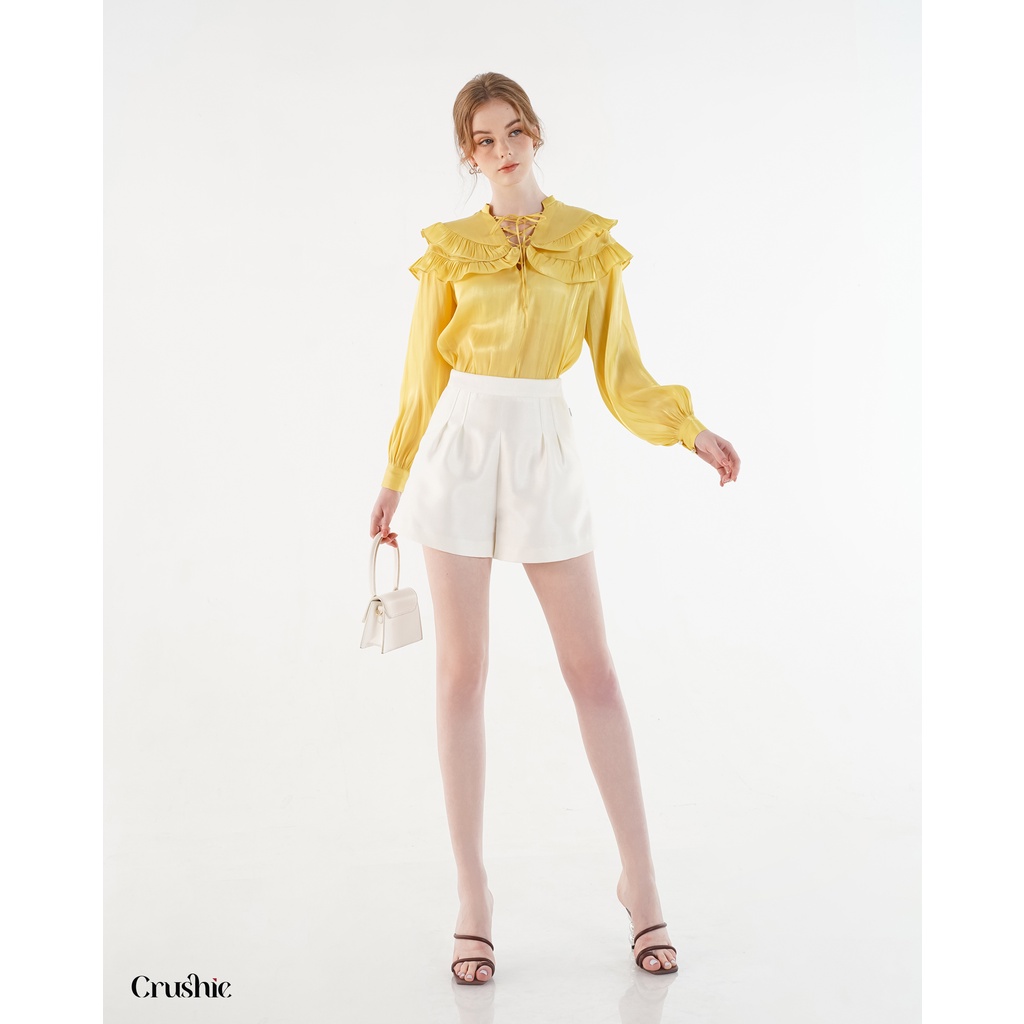 Quần short Crushie dáng suông cạp cao Doris