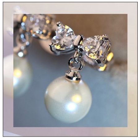 Khuyên tai nơ pha lê Swarovski chất liệu bạc ý 925 CECY 1110