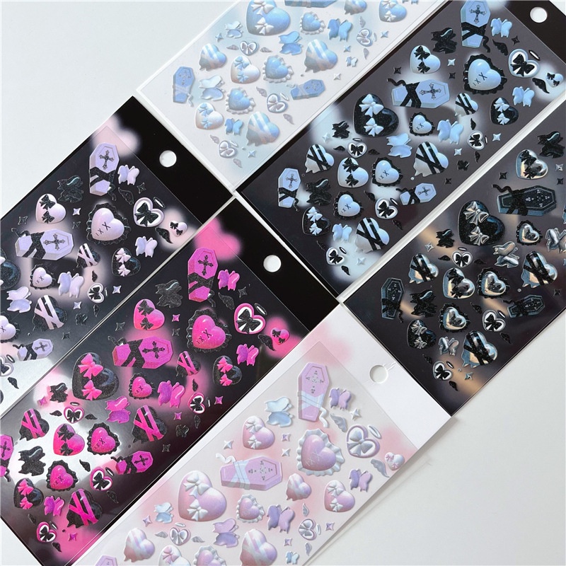 1 Miếng Dán Trang Trí Album Thủ Công DIY Hình Trái Tim Hoạt Hình Nhiều Màu Đáng Yêu