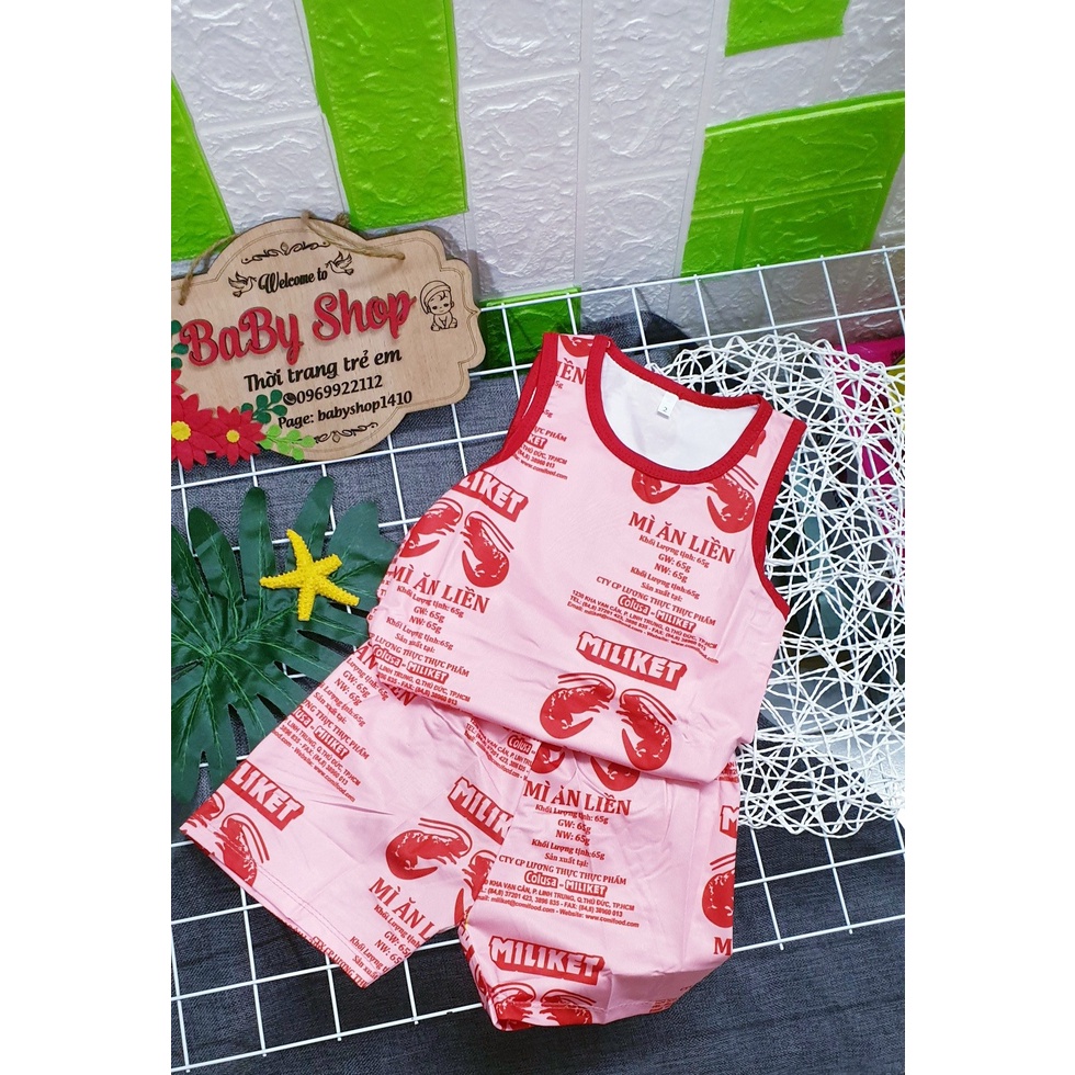 Bộ Mì tôm ba lỗ thun lạnh vải xịn cho bé trai và gái kèm ảnh thật