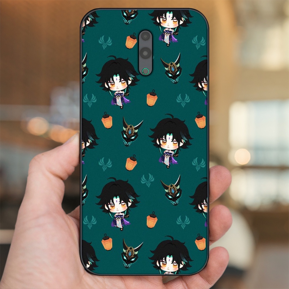 Ốp lưng Oppo Reno viền đen in hình Xiao Genshin Impact