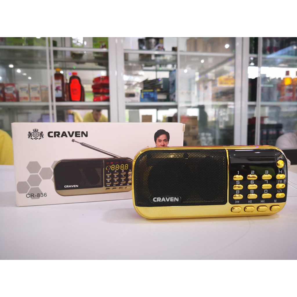 ✅GIÁ RẺ✅ Loa thẻ nhớ Craven CR 836/836S có 2 khe cắm thẻ nhớ - USB - ĐÀI FM -  phát kinh phật đài FM