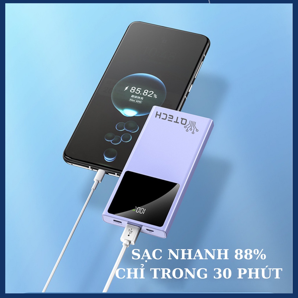 [Hàng mới về]  Sạc nhanh 66W + PD20W, Sạc dự phòng có màn LED, Dung Lượng 10000mAh-20000mAh, kèm cáp 2in1, 4 thiết bị