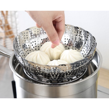 Khay / Xửng / Vỉ HẤP INOX Hấp Bánh, Bánh Bao, Đồ Ăn (đường kính 23cm)