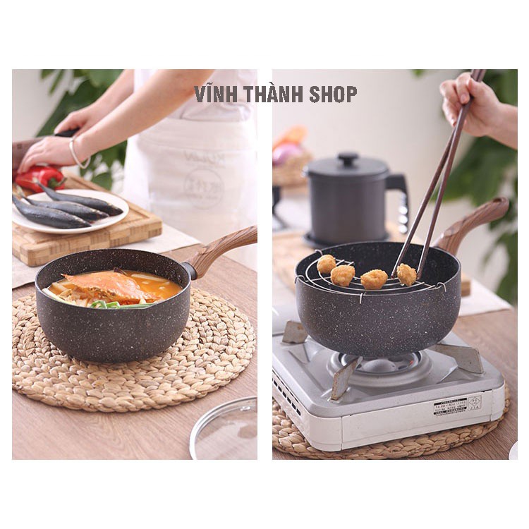 Nồi Chống Dính - Nồi Quấy Bột - Nồi Nấu Bột Chống Dính Size 16cm - 18cm Dùng Có Bếp Từ, Bếp Gas, Bếp Hồng Ngoại VT160A