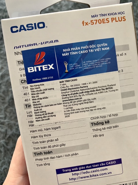 (Ảnh thật) Máy tính casio fx-570es plus chính hãng bao test