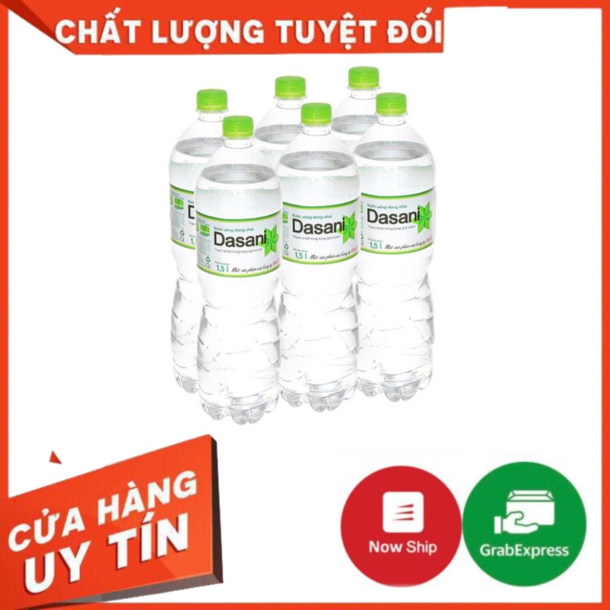 Thùng 6 chai nước tinh khiết Dasani 1.5L - Chai cải tiến - Bảo vệ cả sức khỏe bạn và môi trường
