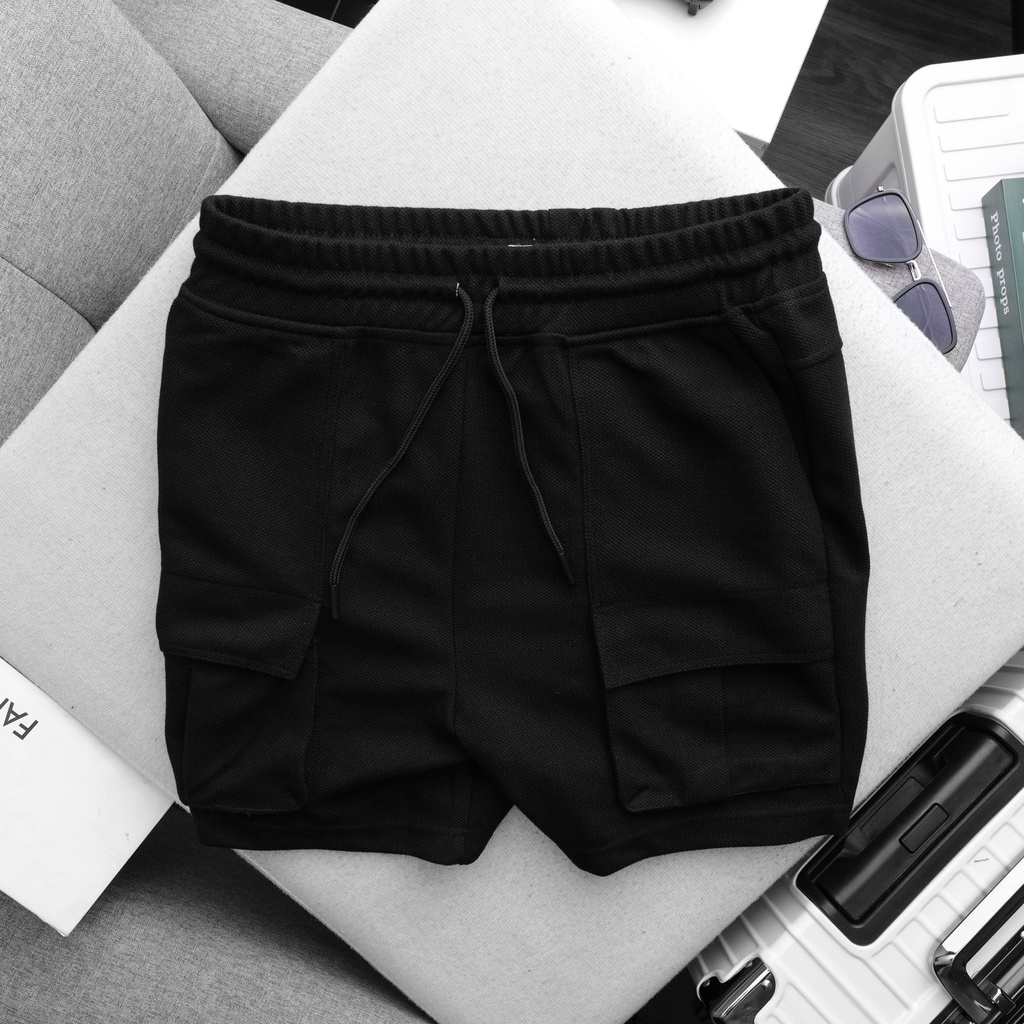 Quần Short Nam lưng thun túi hộp , form quần unisex , bigsize 100kg  - 3bros quan ao xuat khau