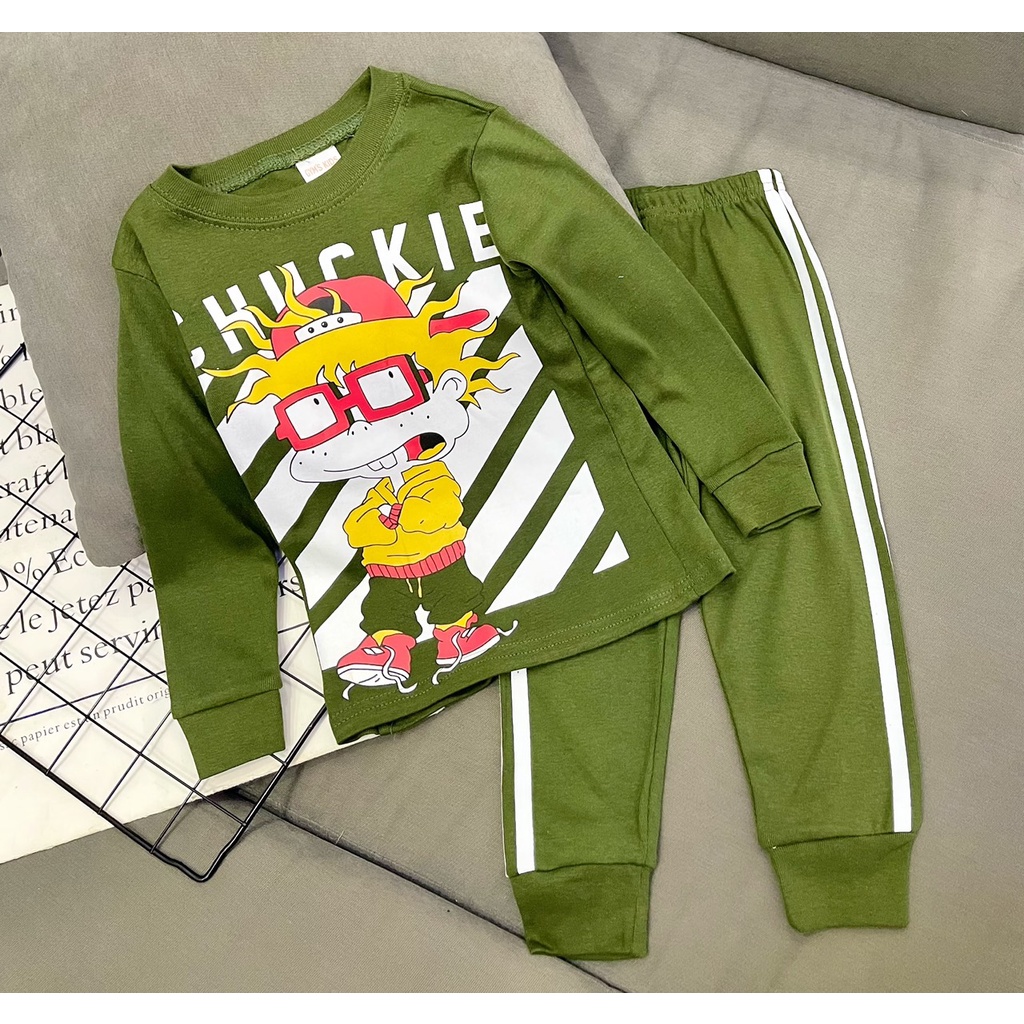 Quần Áo Thu Đông Bé Trai Set Đồ Bộ Dài Tay Bé Trai Từ 9-22 Kg Thun Bozip In Khủng Long Đẹp Homie Kids