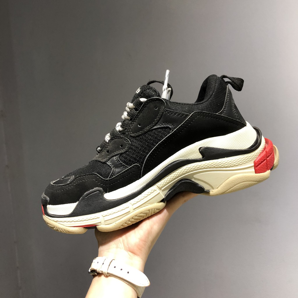 Giày Thể Thao,Giày Sneaker,Giày 𝐭𝐫𝐢𝐩𝐥𝐞 𝐬 đen đỏ cũ