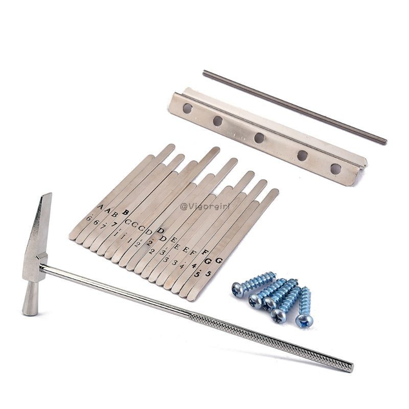 VG 1 bộ phận 17 Phím thép cho đàn piano ngón tay cái Kalimba Mbira 17 giai điệu