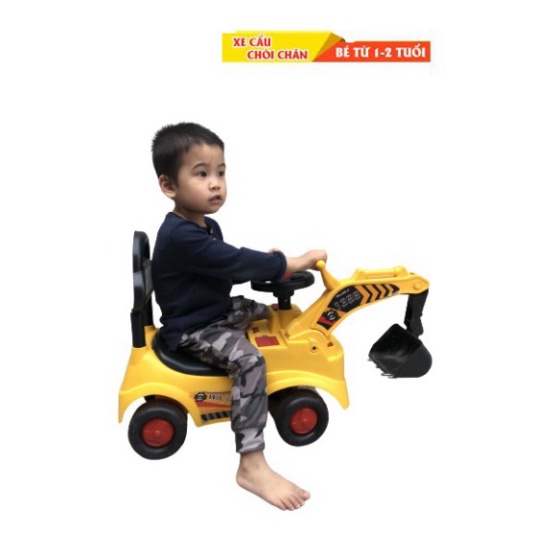 ⚡{GIÁ SỈ}Xe cẩu chòi chân có còi và thùng để đồ ,chất liệu nhựa siêu bền /