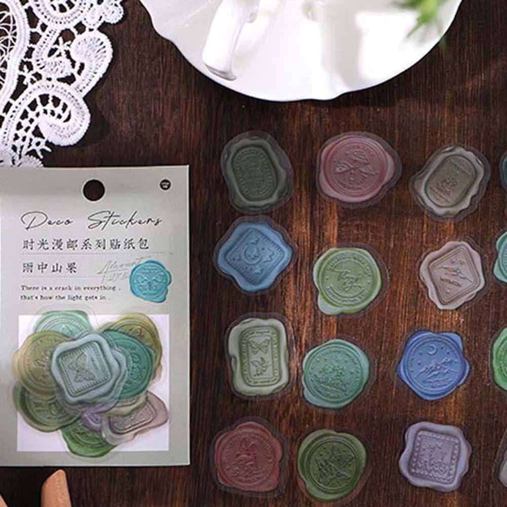 Set 40 Miếng Dán Trang Trí Album / Mỹ Phẩm / Sổ Tay / Điện Thoại Họa Tiết Ngọn Lửa Kiểu Vintage DIY