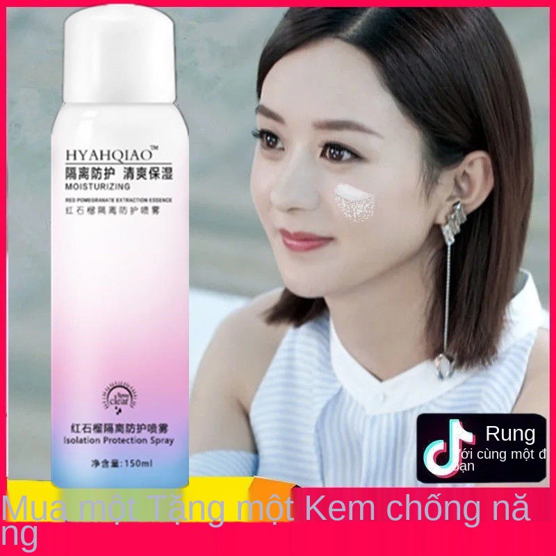 Xịt chống nắng dưỡng ẩm, làm trắng, giữ cách ly, thấm nước, mồ hôi, huấn luyện quân sự, tia UV, cho mặt và toàn thân