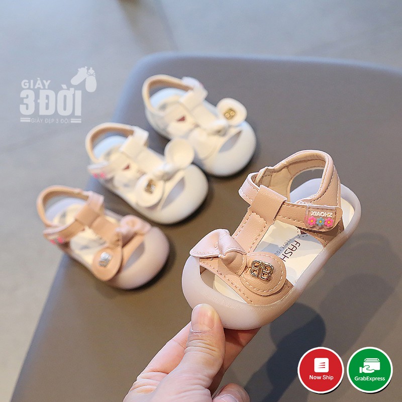 Sandal Giày Tập Đi Bé Gái 3DG10 GIAY3DOI Cho Chân Bé 11.5-13.5cm Siêu Nhẹ Siêu Xinh