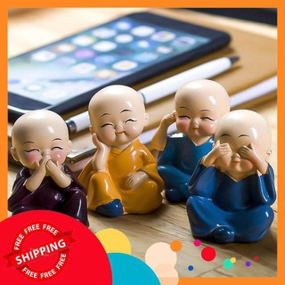 Bộ tượng 4 chú tiểu tứ không trang trí Taplo ô tô . ..