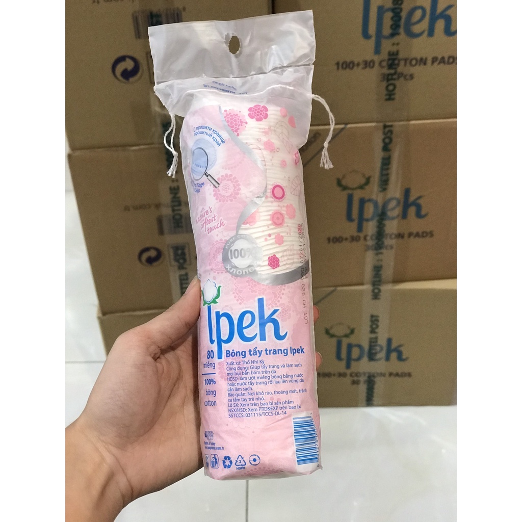 Combo 5 bông tẩy trang Ipek 80 miếng