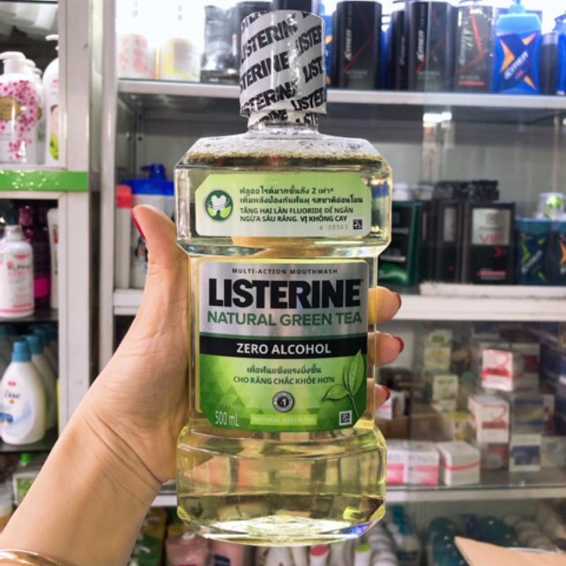 Nước súc miệng ngừa sâu răng Listerine natural green tea 500ml