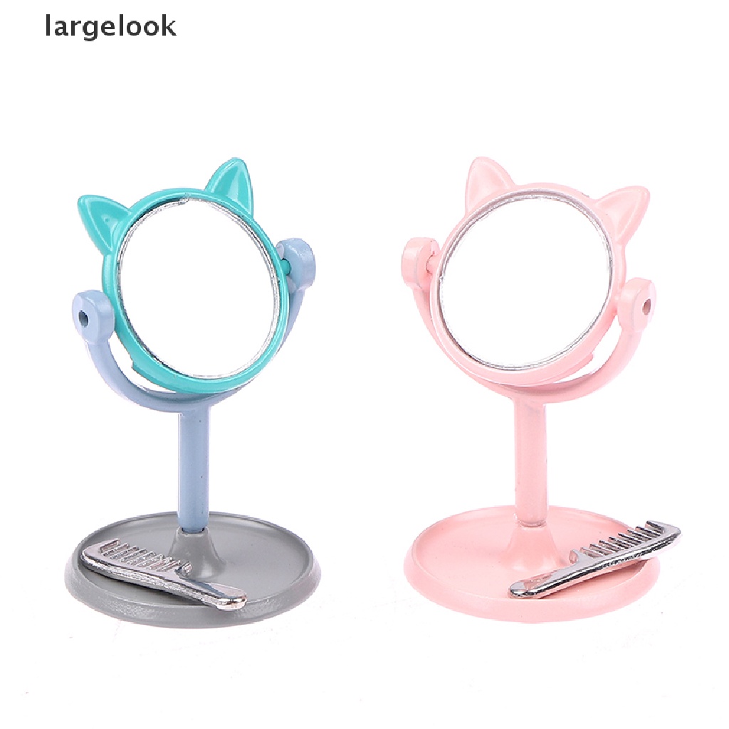 Gương Trang Điểm Hình Tai Thỏ Mini Tỉ Lệ 1 / 12 Cho Nhà Búp Bê ♨Nóng Bỏng