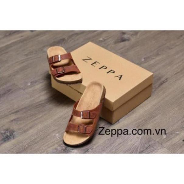 [Sale 3/3] ZEPPA - DÉP ĐẾ TRẤU DA BÒ BẢN NHỎ Sale 11 ,