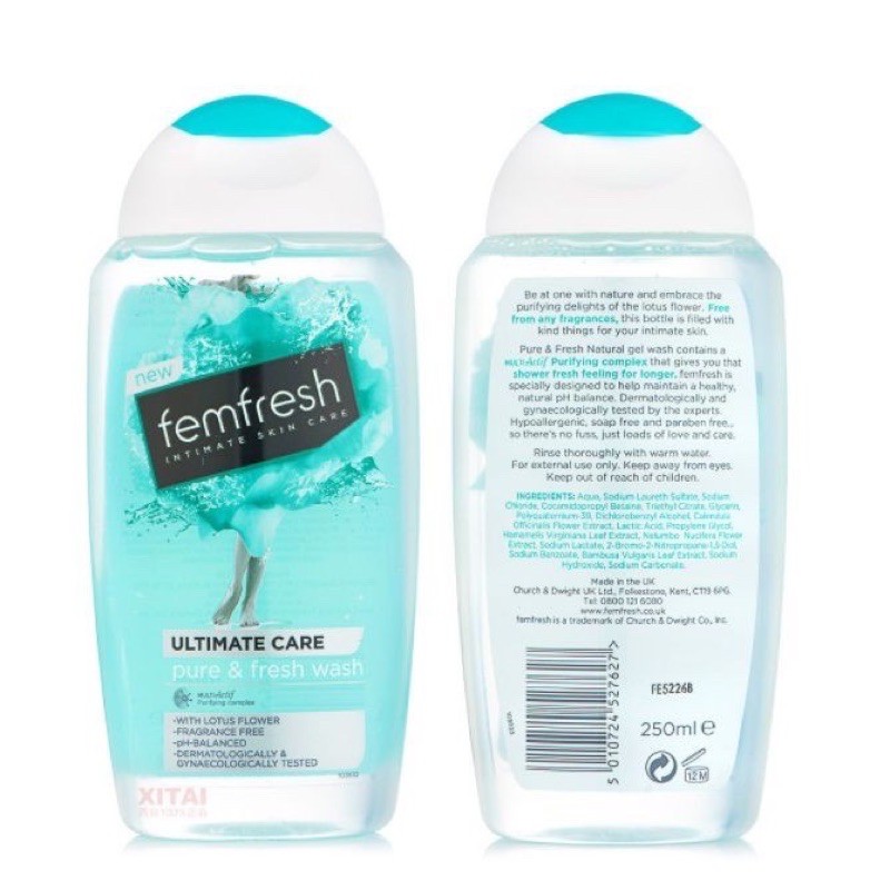 Dung dịch vệ sinh phụ nữ Femfresh   250ml UK