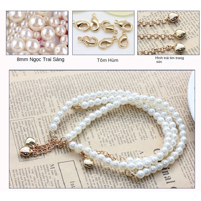 Dây Cột Giày Cao Gót Đính Ngọc Trai Chống Rơi Dành Cho Nữ