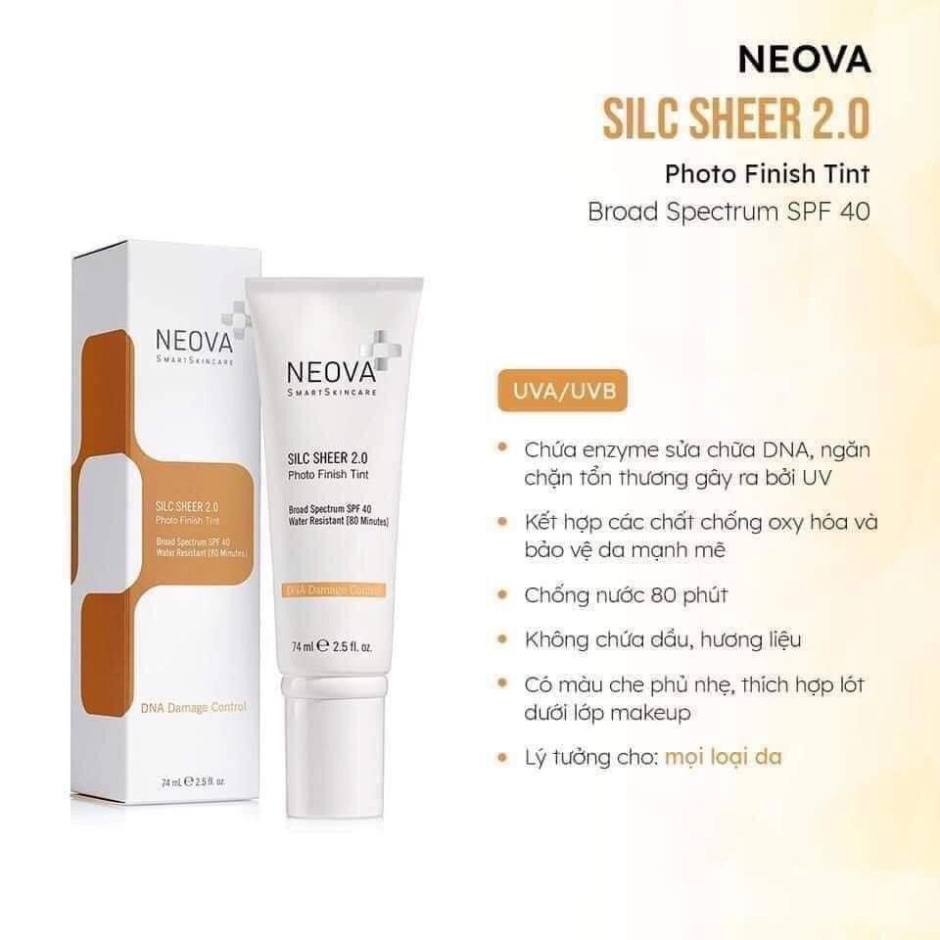 Kem Chống Nắng Neova Silc Sheer 2.0 Photo Finish Tint Spf40