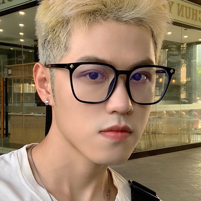 (KIQI-FASHION) COD Kính Gọng Vuông Trong Suốt Siêu Nhẹ Chống Ánh Sáng Xanh Trang Hàn Quốc Cho Nam Nữ