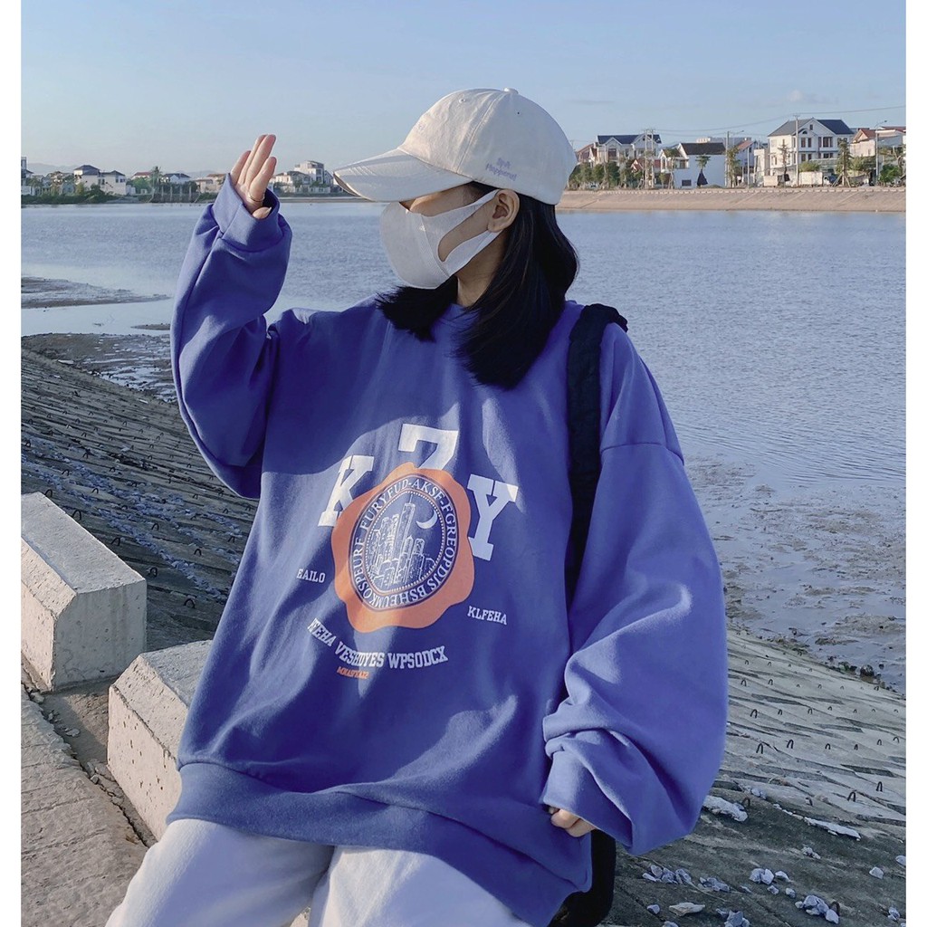 Áo Sweater Nữ - Nỉ form rộng KY7 tay bồng, Thun dài tay in hình hottrend dáng Ulzzang | BigBuy360 - bigbuy360.vn
