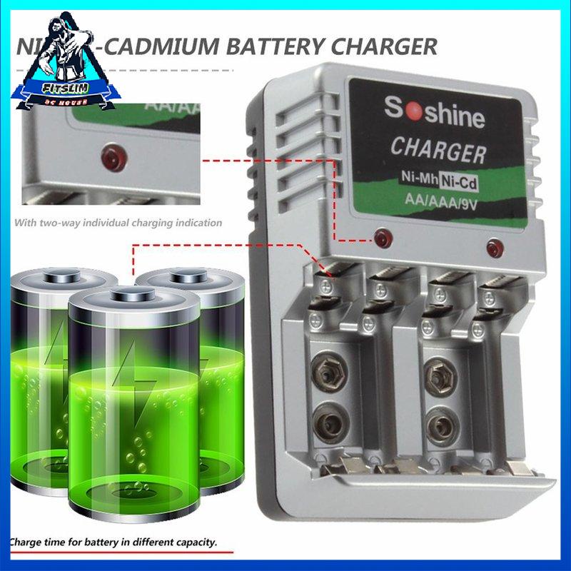 [Fitslim] Car Battery Charger For AA/AAA/9V Ni-MH/Ni-CD Rechargeable Batteries