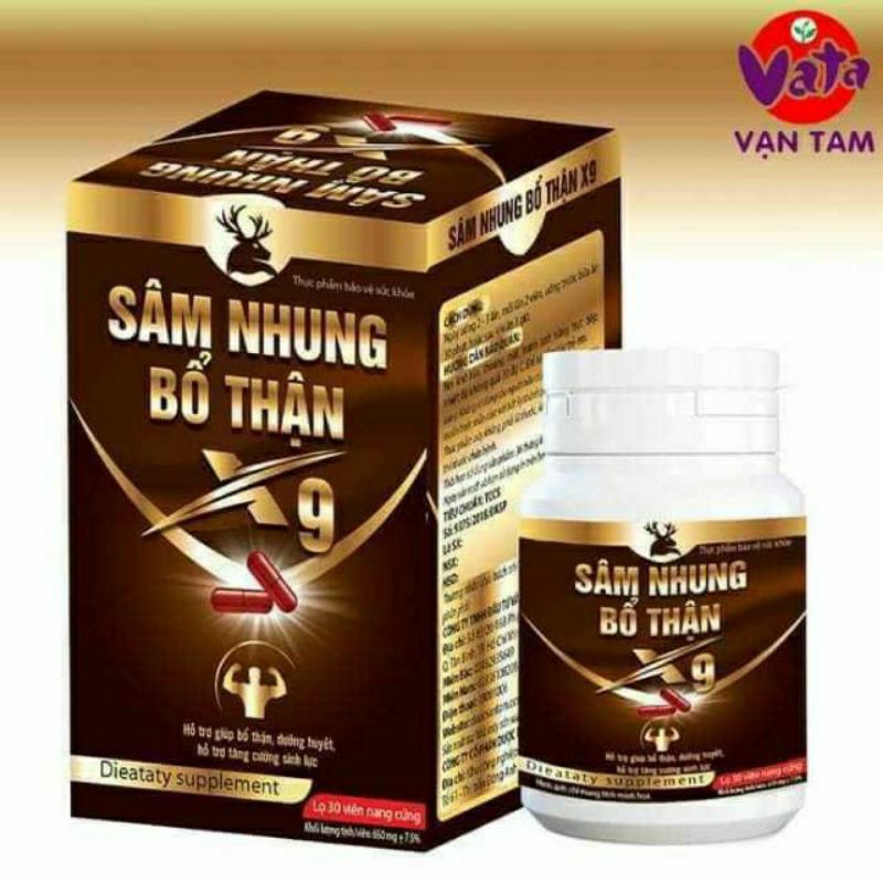 Bổ thận _ dưỡng huyết _ tăng cường sinh lực _ giảm mãn dục sớm : SÂM NHUNG BỔ THẬN X9