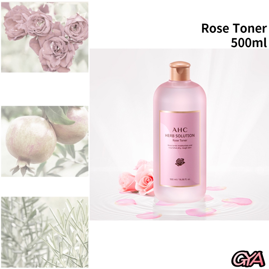 Toner 4 loại Herb Solution Dung tích lớn 500ml _ Lemon / Rose / Aloe Vera / Witch Hazel