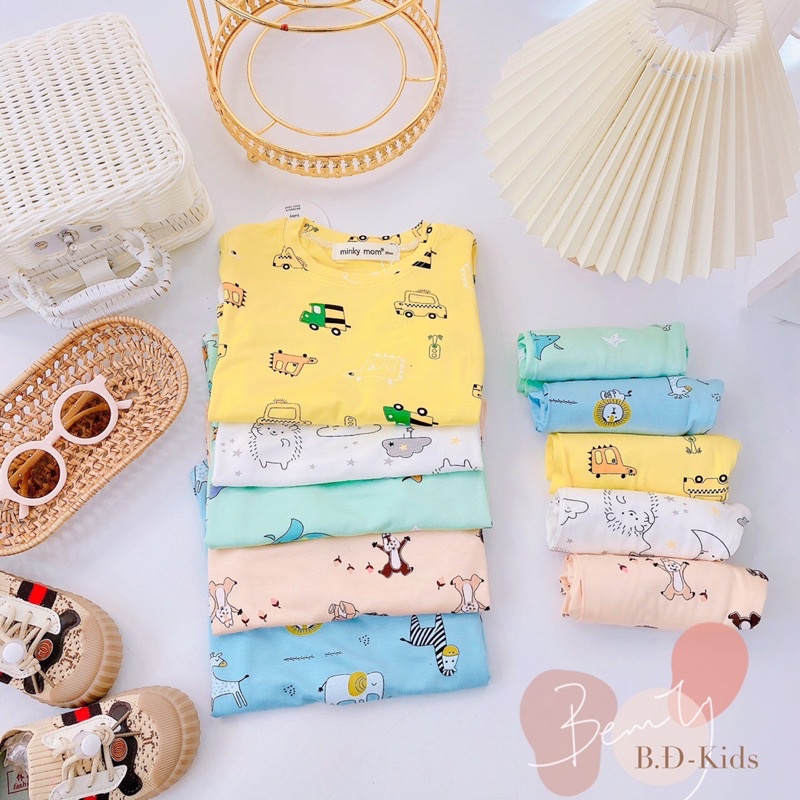 Bộ minky mom dài tay cho bé ❤️ freeship ❤️ bộ thun lạnh bé trai bé gái, đồ ngủ cho bé