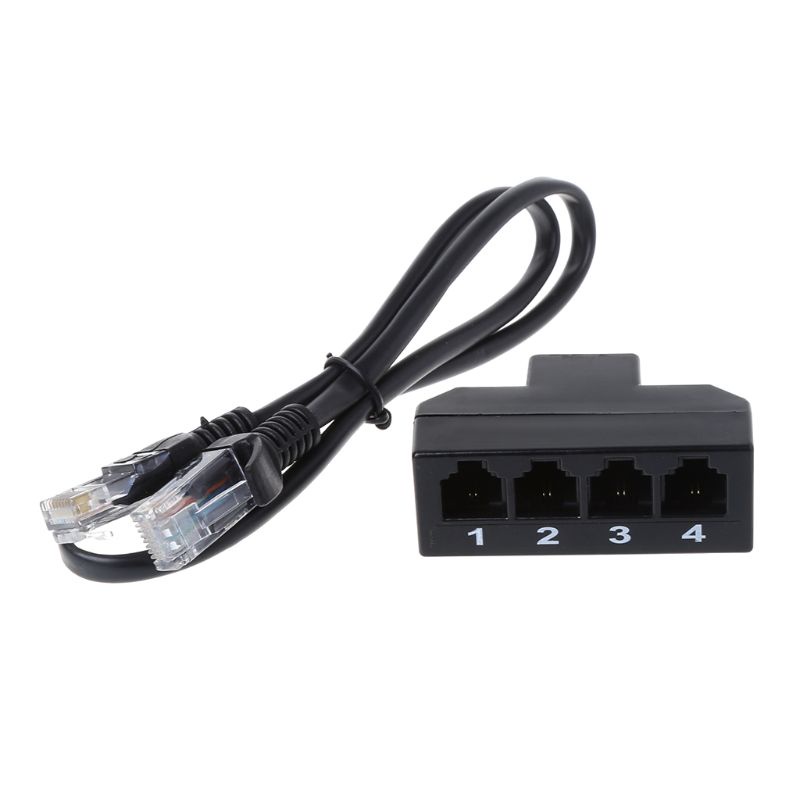 Cáp Chuyển Đổi RJ11 6P4C Female Sang 4 Ethernet RJ45 8P8C Male F M Cho Điện Thoại