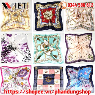 Khăn bandana vuông lụa satin size 50x50 cm phong cách hàn quốc