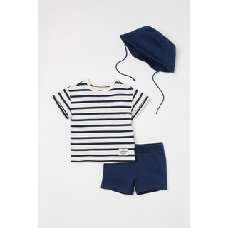 Sét bộ kẻ bé trai kèm mũ săn sale chất cotton