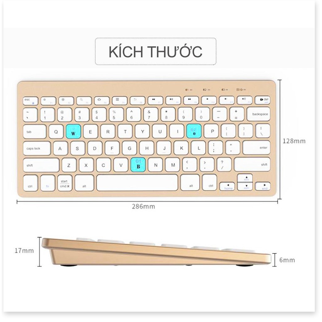 Bàn phím máy tính cho điện thoại, Bàn phím bluetooth BOW HB191A, hỗ trợ kết nối 2 thiết bị trong 1 - BẢO HÀNH UY TÍN