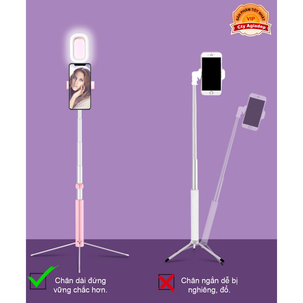 Gậy chụp ảnh xịn Loại dài CYKE có đèn LED ánh sáng selfie tự sướng CA17D